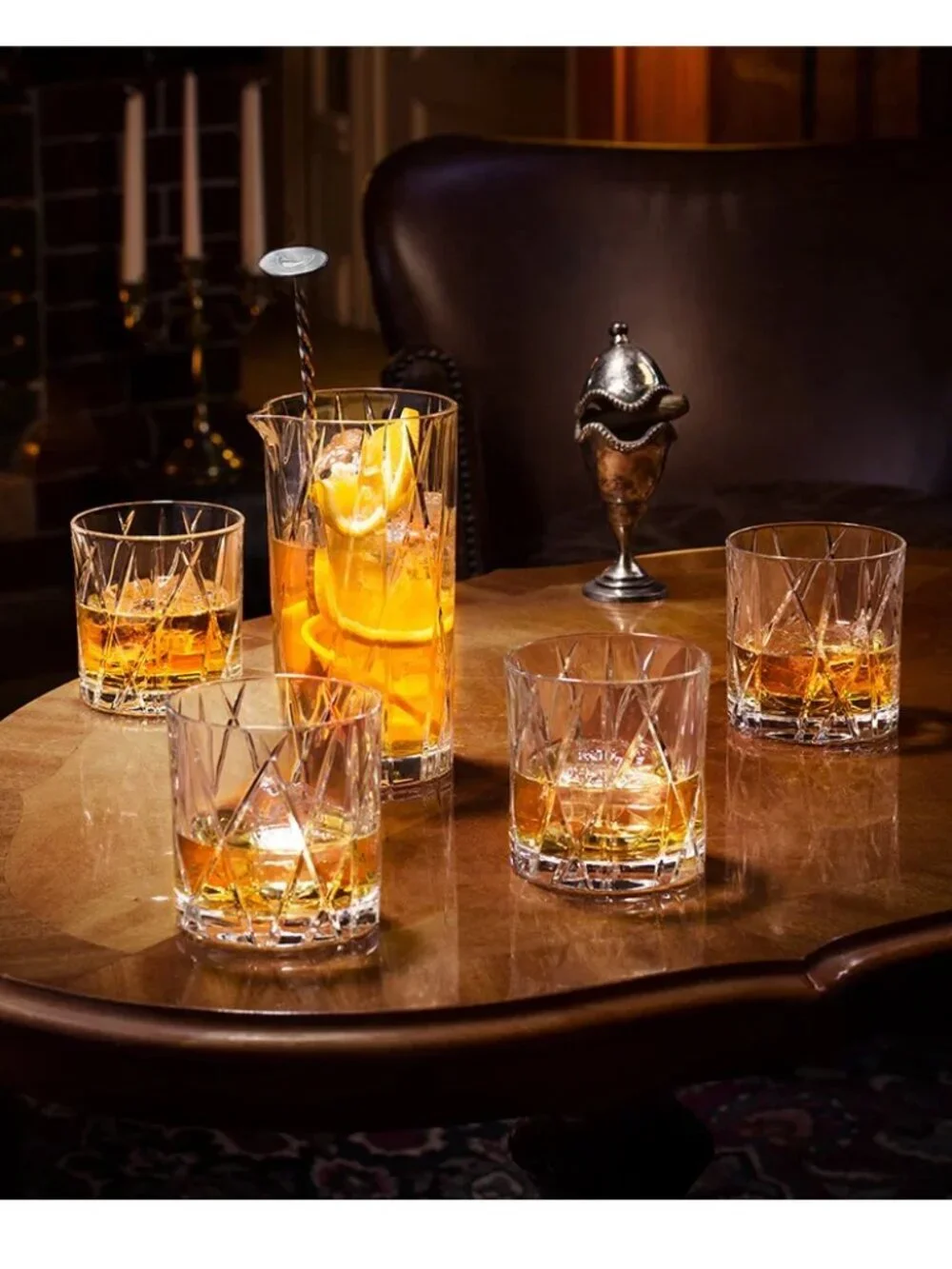 Set of 4 Orrefors City Double Old-Fashioned Crystal Glasses
